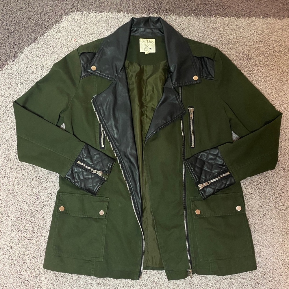 Forest green utility jacket
